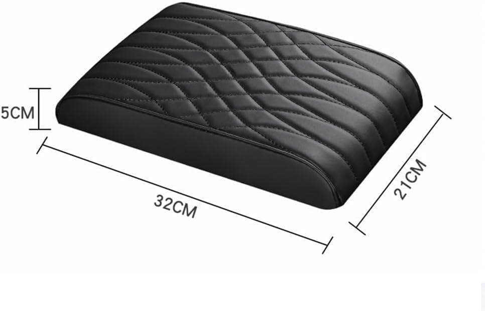 Leather Car Center Console Armrest Mat, for Audi Q5 SUV FY/80A 2017 2018 2019 2020 2021 2022 2023 2024 Car Armrest Box Pad Cover, Waterproof Seat Protector,Black, normal