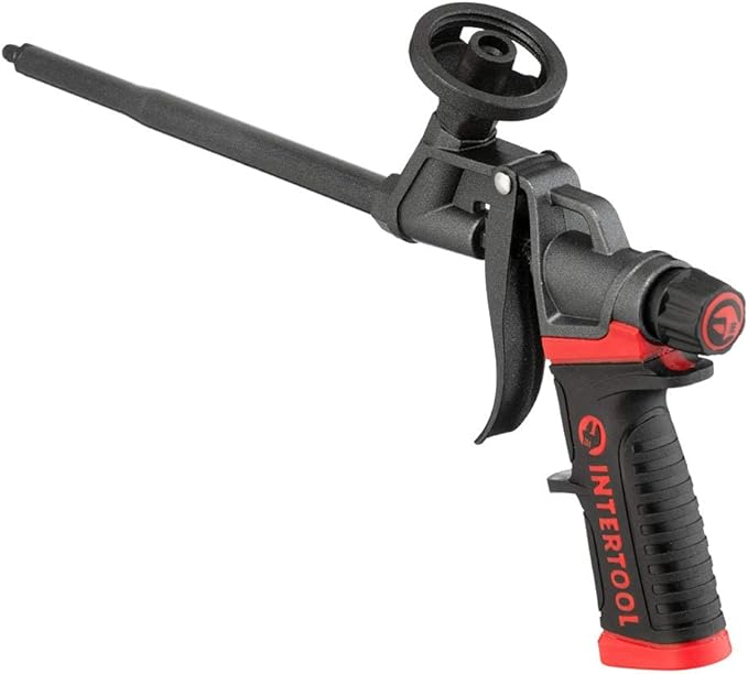 INTERTOOL Expanding Spray Foam Gun - PU Sealant Foam Applicator for Caulking, Insulation Dispensing, Filling Gaps and Cracks - Fully PTFE Non-Stick Teflon Coated for Easy Cleaning - PT-0610