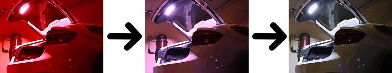 ICBEAMER 12" Red to White 18 SMDs 2835 LED Strip Light Universal Fit Car Trunk Cargo Area or Interior Illumination