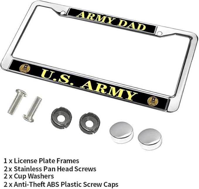 Army Mom Pride License Plate Frame Patriotic US Army US Flag Weather-Proof License Plate Frame United States Army