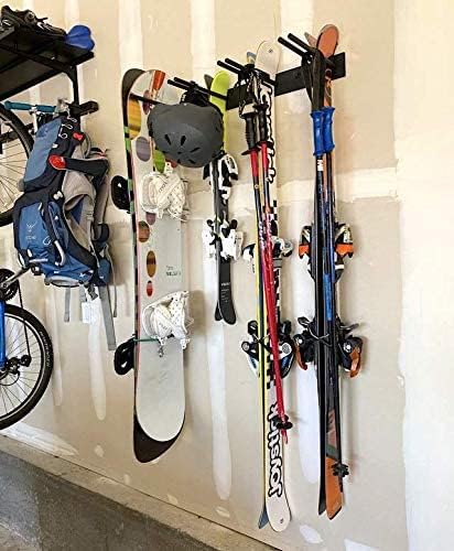 StoreYourBoard Ski Wall Storage Rack – Ski Rack Wall Mount Holds 8 Pairs, Heavy-Duty Steel Ski Holders for Wall, Space-Saving Ski Rack for Garage & Home, Holds Up to 200 lbs
