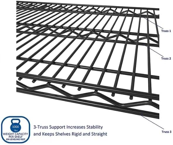 Generic Organize in Style with The Members Mark 6-Tier NSF Heavy Duty Wire Shelving, 47.75"" W x 18"" D x 75.5"" H (Graphite, 1 PACK)