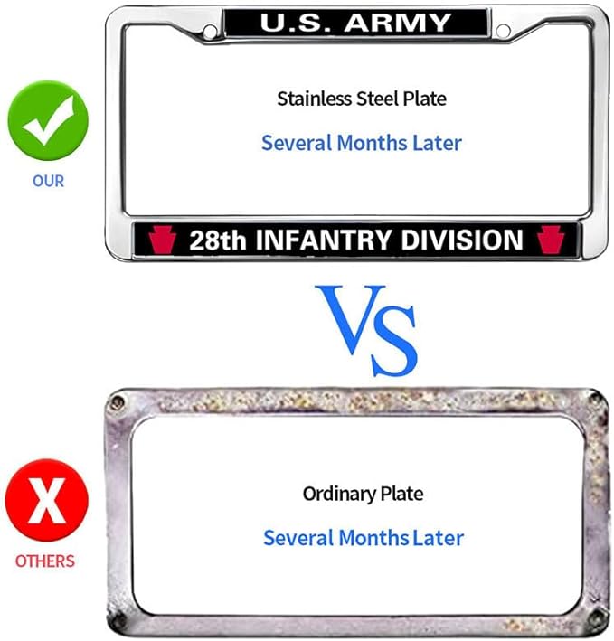 28th Infantry Division License Plate Frame Custom Army Infantry Pride Stylish License Plate Frame Proud