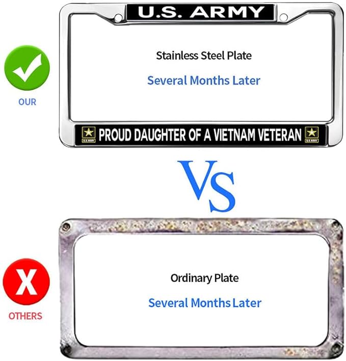 Vietnam Veteran Daughter Pride License Plate Frame for Christian People US Veteran Blessing License Plate Frame Slim