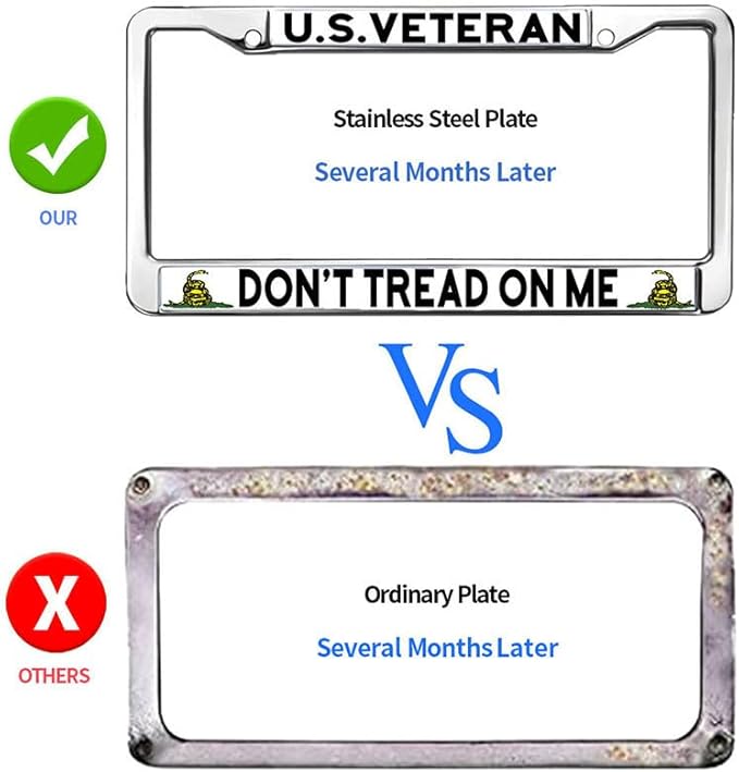 US Army Veteran License Plate Frame US Veteran Support Fade Resistant License Plate Frame