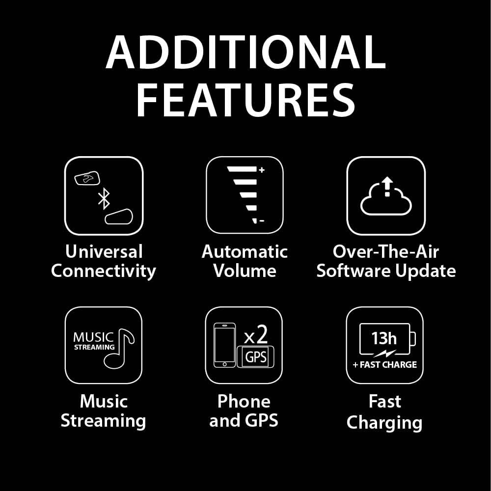 Cardo Systems FREECOM 4X Motorcycle 4-Way Helmet Bluetooth Communication System Headset Intercom, Universal Bluetooth Connectivity, Waterproof, 40mm Speakers - Single Pack