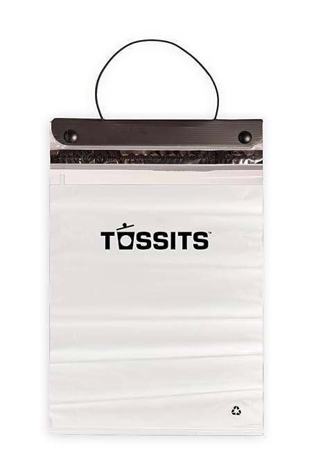 Tossits Recycled Disposable Car Trash Bags ??Leakproof, Smell Proof Hanging Garbage Bags for Car, Truck, SUV, RV & Vehicle ??White, 7 Count Disposable Automotive Trash Bags