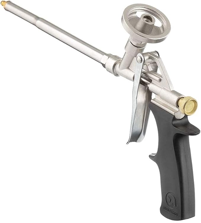INTERTOOL Foam Gun, Expanding PU Applicator, Professional Metal Body, Spray Dispensing Caulk Application, Insulating, Sealing, Filling PT-0603