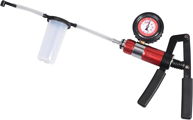 DHA 2 in 1 Brake Bleeder Kit Hand Held Vacuum Pump Pressure Tester, One Man Dual Vacuum and Pressure Tester Hand Pump Brake Bleeding Kit, Manual Brake System Clutch Fluid Tool for Car Motorcycle