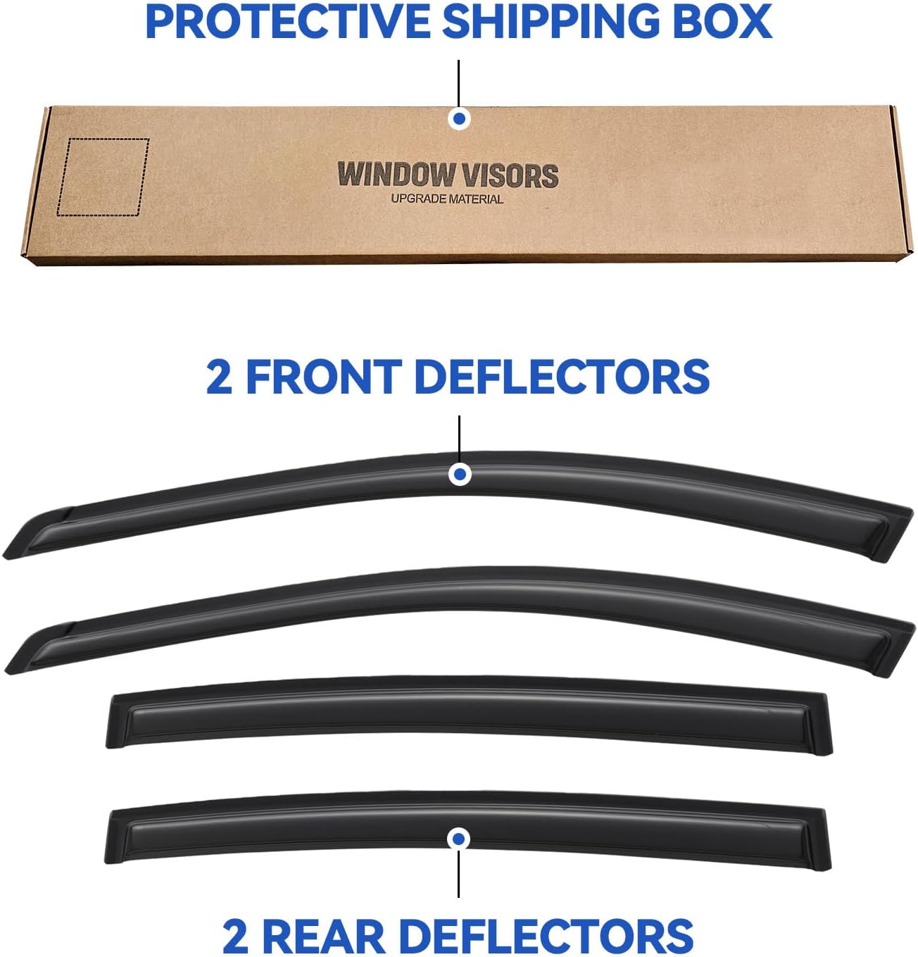 Window Visors Rain Guards for 2002 2003 2004 2005 2006 Nissan Altima, Out-Channel Window Vent Wind Deflectors Visors Shades for 02 03 04 05 06 Nissan Altima