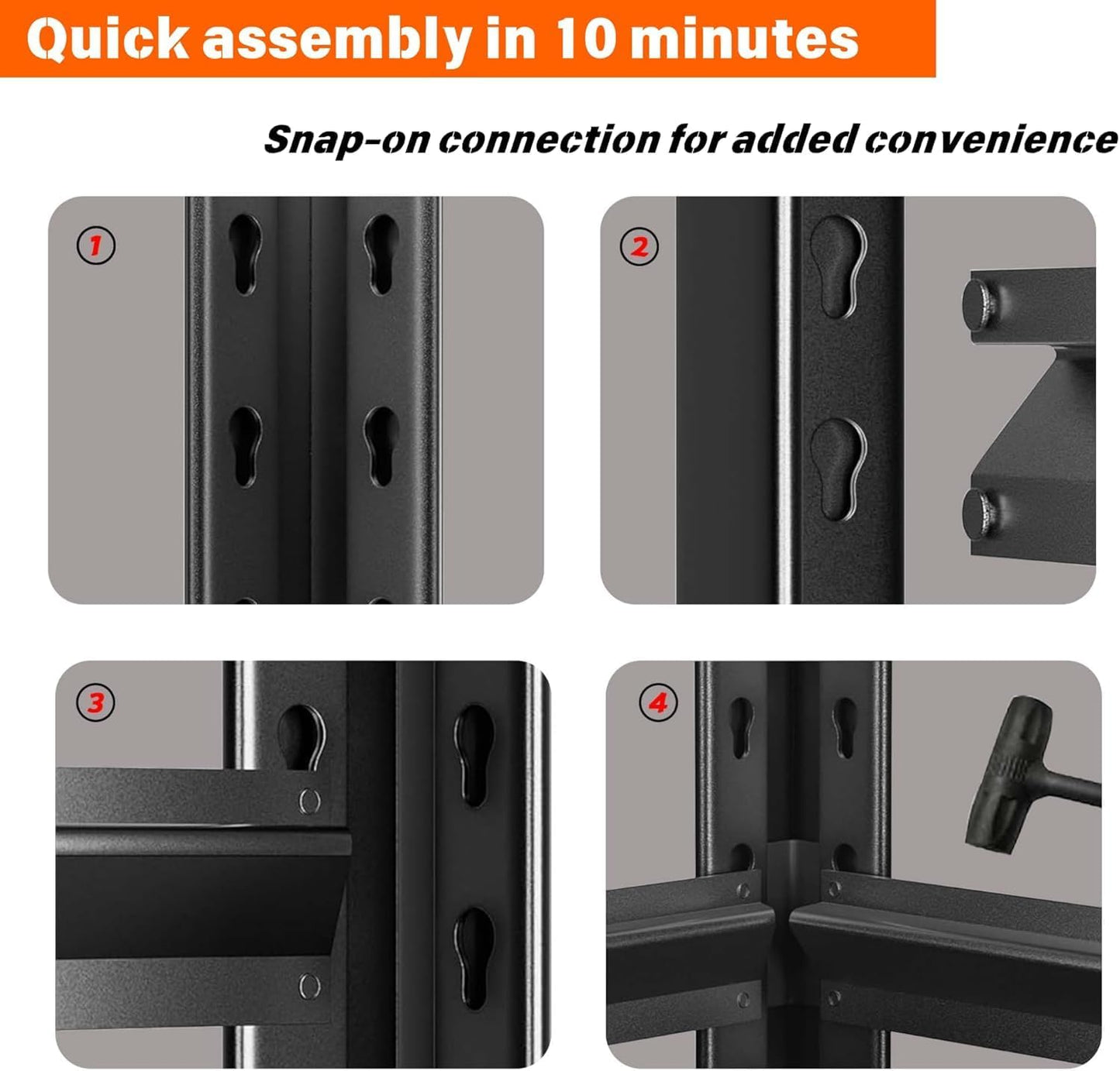 Adjustable 5-Tier Garage Shelving, Heavy Duty Steel Storage Rack, High Load Capacity, Ideal for Garage, Warehouse, or Home Organization (5-Tier 63" H x 45" W x 18" D)