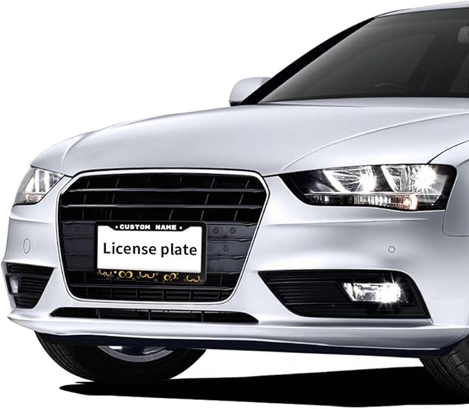 Custom License Plate Frame Cat - 2 Pack Personalized Add Text Black Custom License Plate Frame with Standard Us Canada Vehicles 12.3 X 6.3in