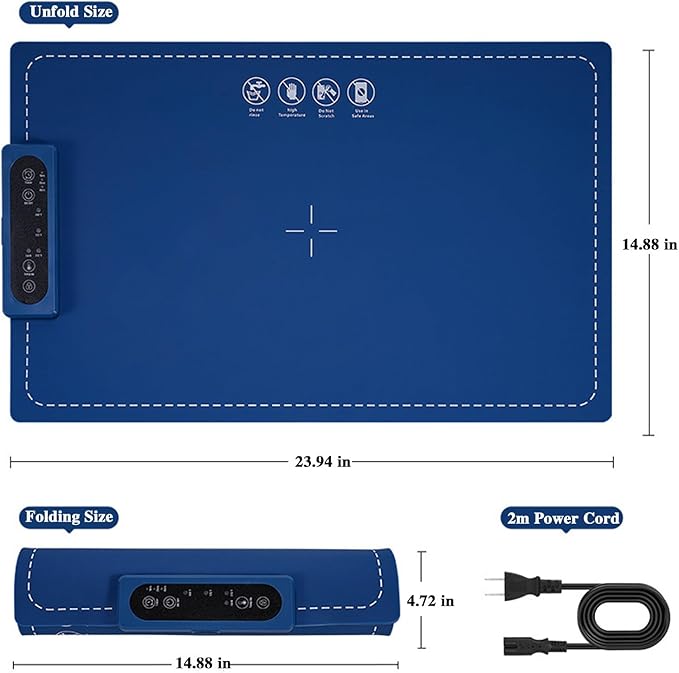 Food Warming Mat,Portable Food Warmer Full Surface Heating,Rapid Heating Electric Warming Tray for Parties|Gatherings,Warming Mat with Auto Shut Off,3 Temperature Controls,Easy to Use