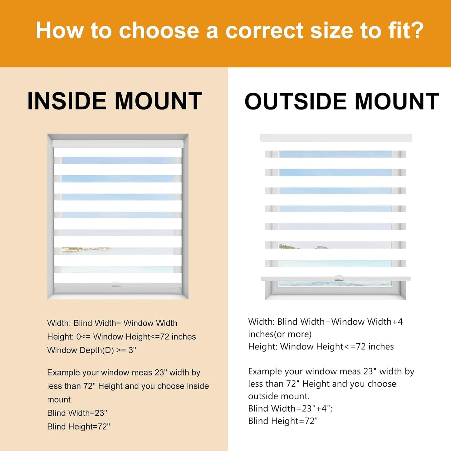 Persilux Cordless Zebra Blinds for Windows Shades (35.5" W x 72" H, White) Dual Layer Fabric Light Control for Day and Night Room Darkening Sheer Roller Shades for Home, Bedroom and Office