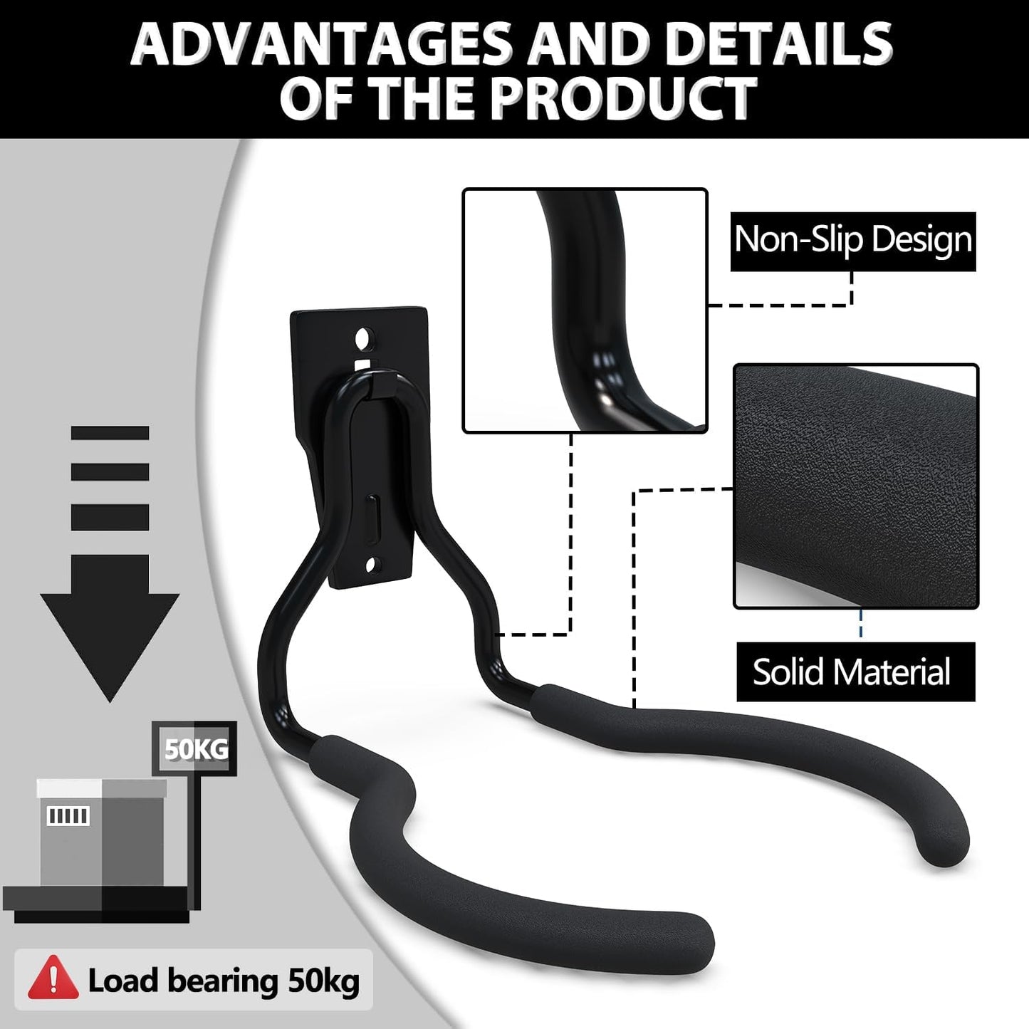 3-H Weed Eater Hanger 4 Pack,1 Garden Hose Holder,1 Extension Strap,Utility Weedeater Rack,Tool Hangers for Organizing and Hanging Weed Wacker,Leaf Blower,String Trimmer in Garden