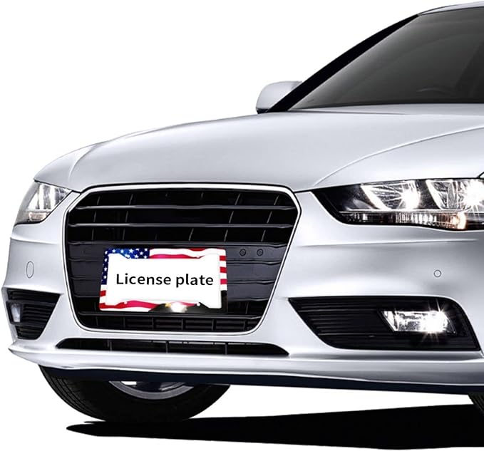 American Flag Eagle License Plate Frames Covers Holders US American Waving Flag Eagle Car Tags Frames Holders Stainless Aluminum 2 Pack 4 Holes Decorative 2 Pcs Set for Men Vehicle