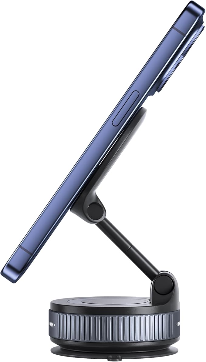 Magnetic Car Mount,Ultra Magnetic 360 Degree Rotation Dashboard Car Phone Holder,Car Accessories for iPhone,Gifts for Men/Women,Vacuum Suction Cup Phone Mount Fit for All Smartphones,Black