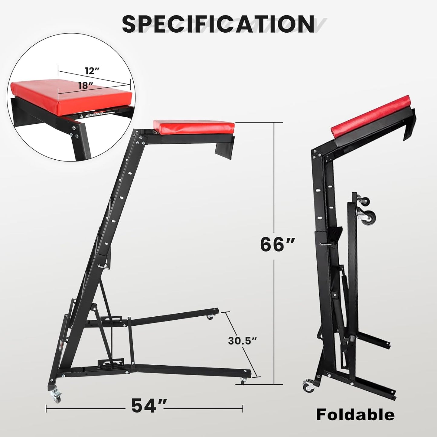 EASYBERG Foldable Topside Creeper, 400LBS Capacity Height Adjustable High Top Engine Creep for Truck Home Garage Workshop Repair Maintaince with Casters and Padder Deck