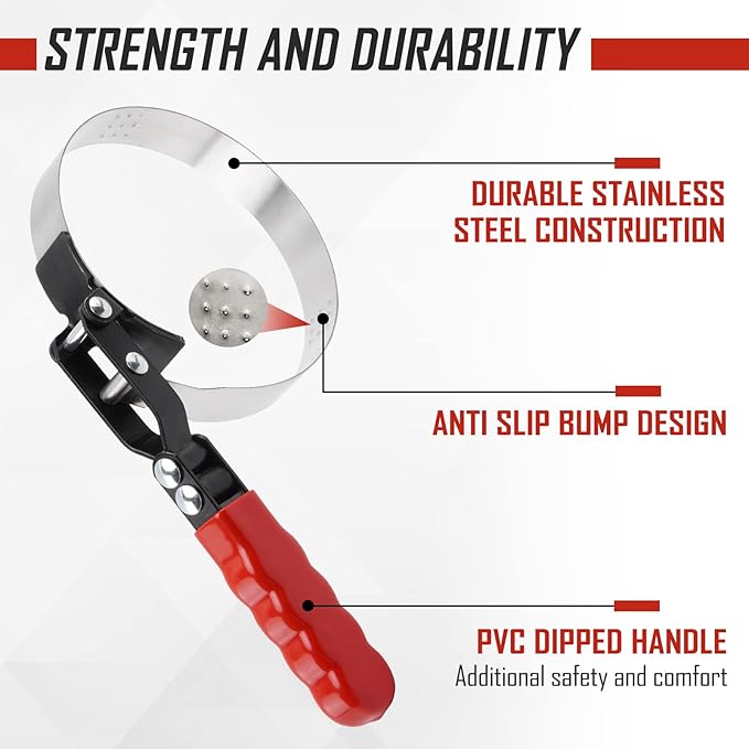 SPARKWHIZ Oil Filter Wrench Set, Oil Filter Removal Tool 2-3/4" - 5-1/4", 9" & 12" Adjustable Oil Filter Pliers, Adjustable 3-Jaw Oil Filter Wrench, 7pcs