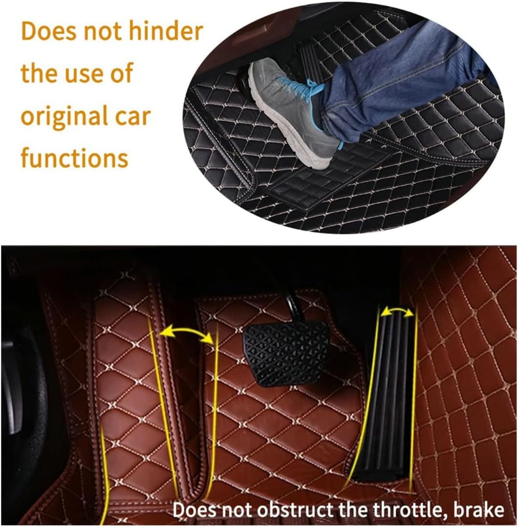 Custom Personalized Floor Mats for Cars,Luxury Full Coverage All Car Floor Mats,Anti-Slip Leather Car Mat Set ,Custom Floor Mats for 99% of Cars, Trucks & SUVs. (Black Dual Color and red)