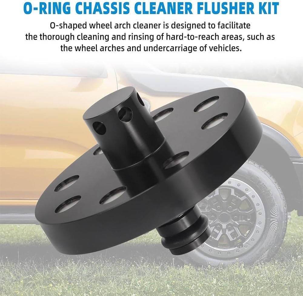 O-Ring Chassis Cleaner Flusher Kit,360° Spinning Nozzle, Undercarriage Cleaner with Quick Coupling, Efficient Wheel Arches/Undercarriage Cleaner Powerful Cleaning in Hidden Areas for All Car (3pc)
