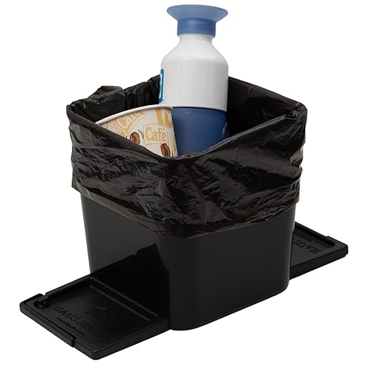 Car Trash Can for Vehicles Leakproof Compact Garbage Bin w/Stability Flap, Anti-Slip Base, Portable Trash Holder for Cars, Trucks, SUVs, Minivans (Black, Small)