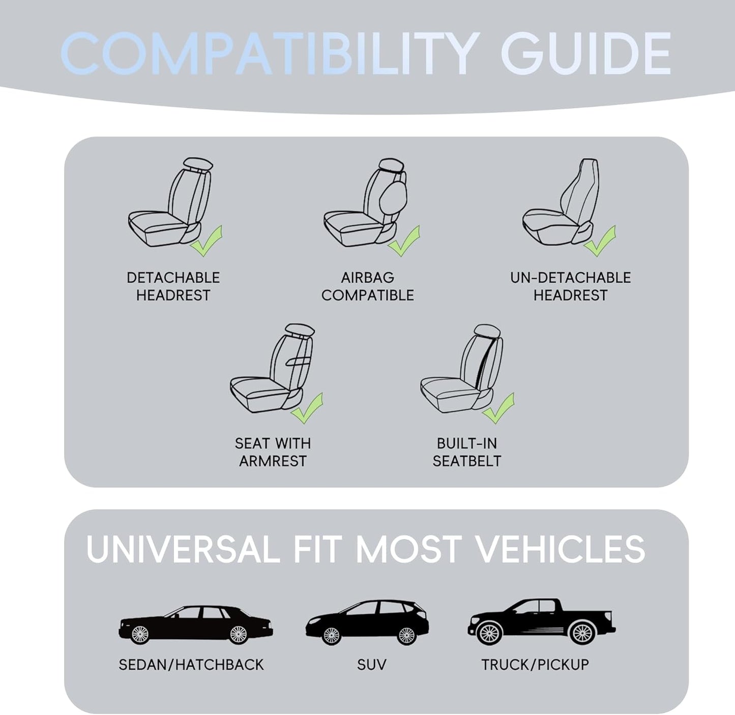 BABYBLU Linen Car Seat Cover for Cars - Durable & Non-Slip - Front Car Seat Protector Covers for Most Automotive, Vans, SUVs, Trucks