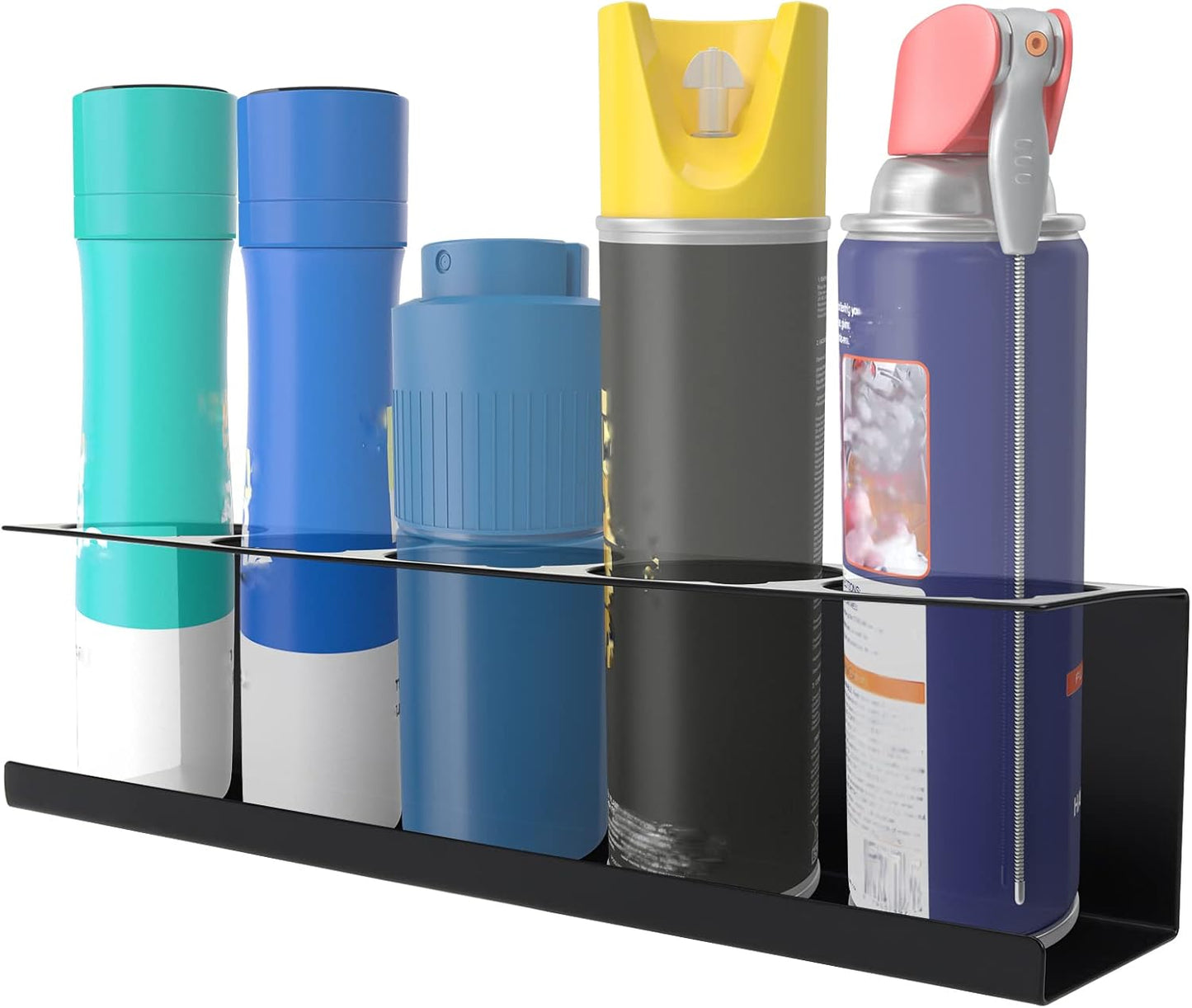 RealPlus Aerosol Spray Can Holder Rack Organizer, 5 Can Spray Bottle Holder Heavy-Duty Steel Wall Mounted for Garage and Workspace, Pack of 3