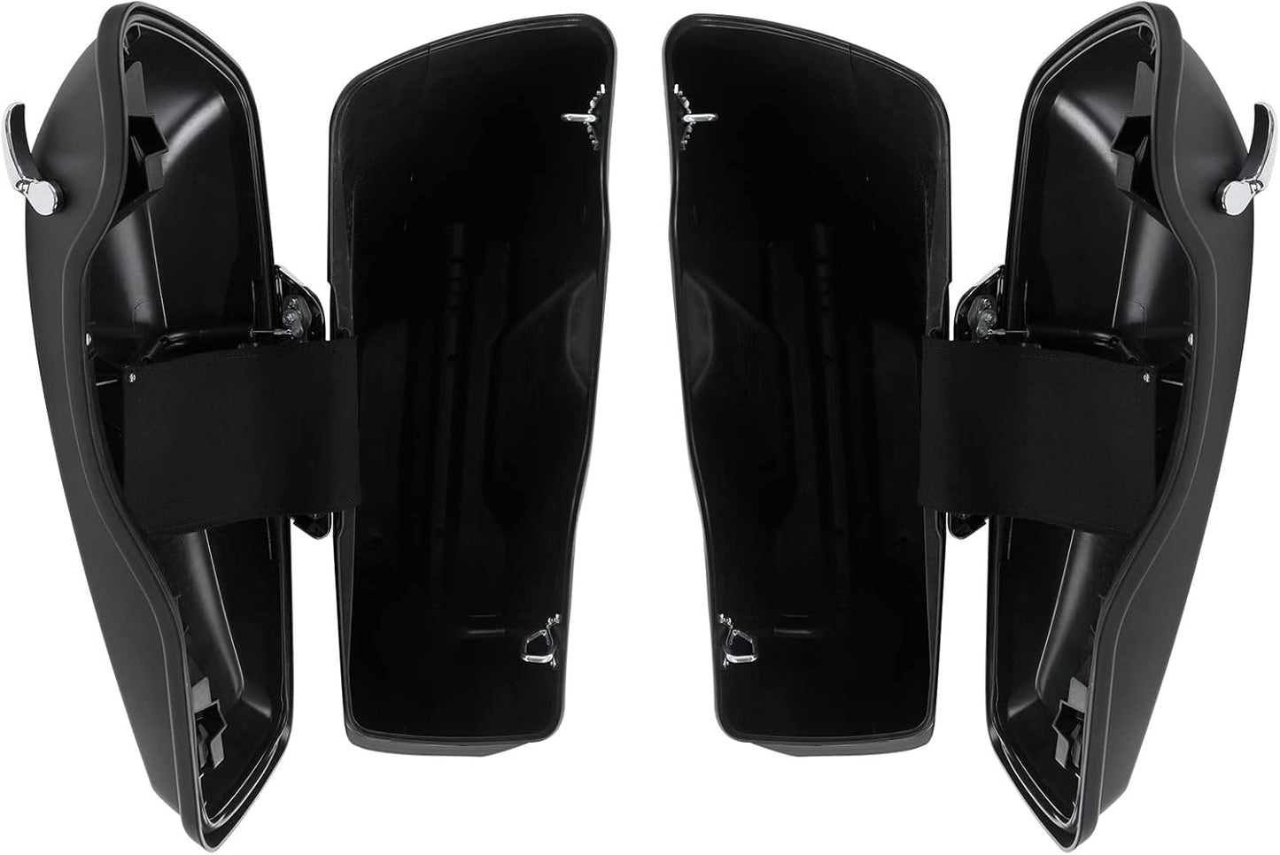 XFMT Motorcycle Matte Black 5" Extended Stretched Hard Saddlebags Saddle Bags For Harley Touring Road King Street Glide Road Glide Electra Glide Ultra Classic 2014-2023