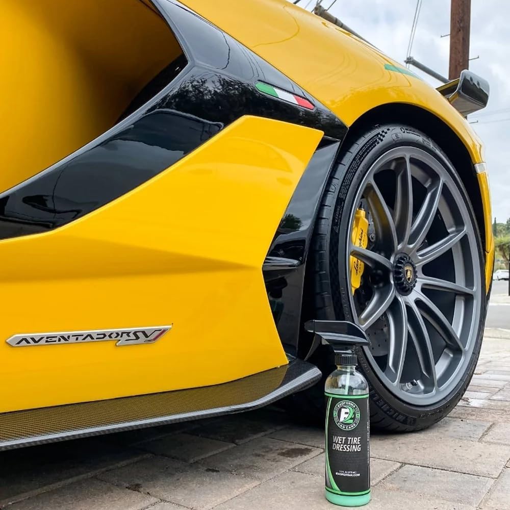 ExoForma Wet Tire Dressing Spray - Extremely High Shine Tire Dressing for That Wet Look - No Sling, Non-Greasy Silicone Formula with UV Protection - Easy to Apply, Minimal Cure Time - 16 fl oz, 2 Pack