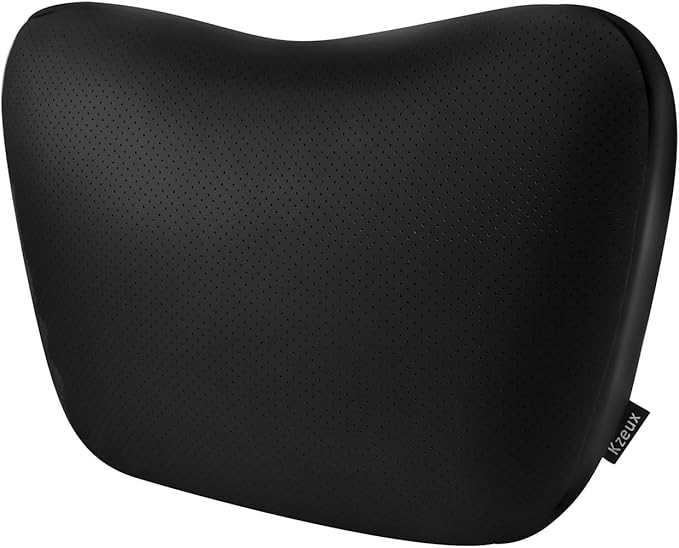 Upgraded Car Seat Neck Pillow - Adjustable Height Headrest Cushion - for Tesla Models 3/Y/S/X High Elastic Pearl Cotton Interior and Ventilated Nappa Leather - Neck Pain Relief (1 Pack Black)