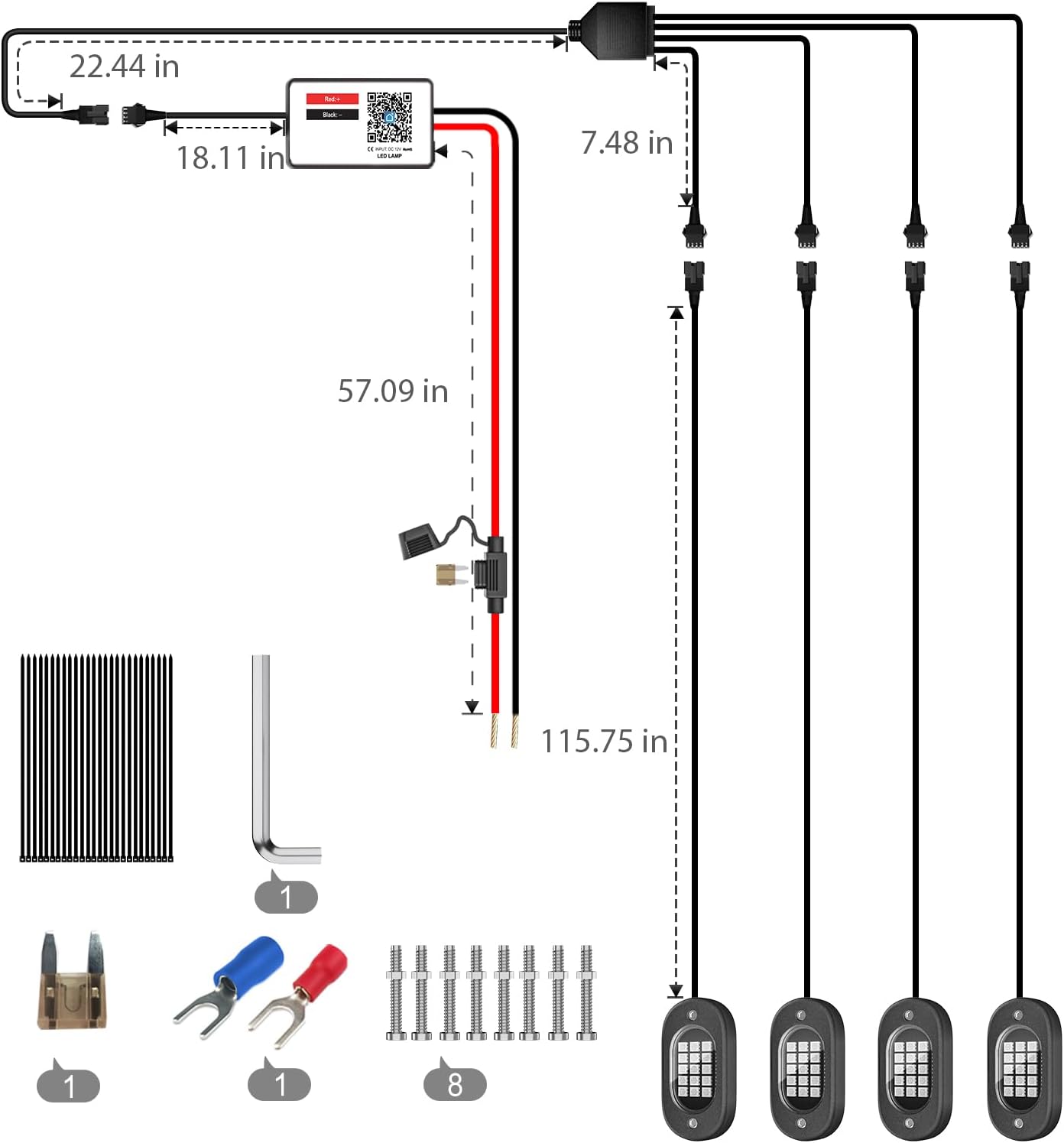 LED Rock Lights for Trucks 4 pods, RGB Rock Lights for UTV with Music Mode, Neon Rock Light Kits for UTV ATV Golf Cart Four Wheeler RZR Truck