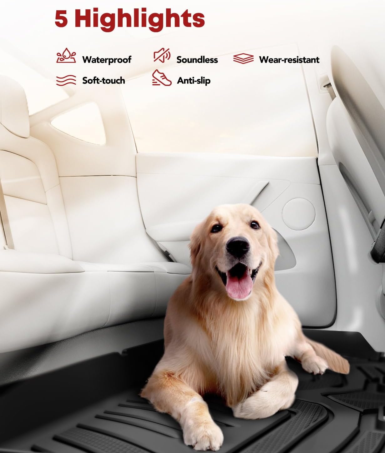 YHTAUTO Floor Mats Fit Fit Chevy Trax 2014-2023, Buick Encore 2013-2023(NOT GX), TPE All Weather Car Mats Waterproof Odorless Floor Liner, Interior Car Accessories Front & 2nd Row Liner