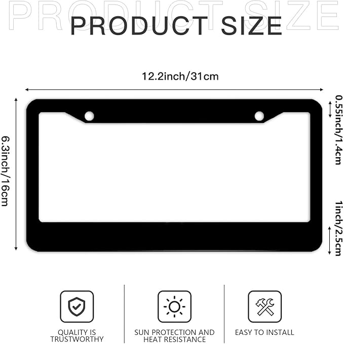 Personalized License Plate Frames Custom License Plate Holder Personalized Aluminum Metal Car Tag Holder with Text Image Logo,Funny Car Gifts for Women Men, 2 Holes