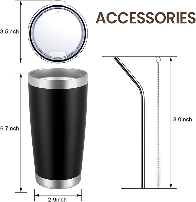 MEWAY 20oz Tumbler 12 Pack Double Wall Vacuum Insulated Travel Mug Bulk, Mix Color Stainless Steel Tumblers with Lid and Straw, Durable Powder Coated Coffee Cups for Cold & Hot Drinks(Mix Color, 12