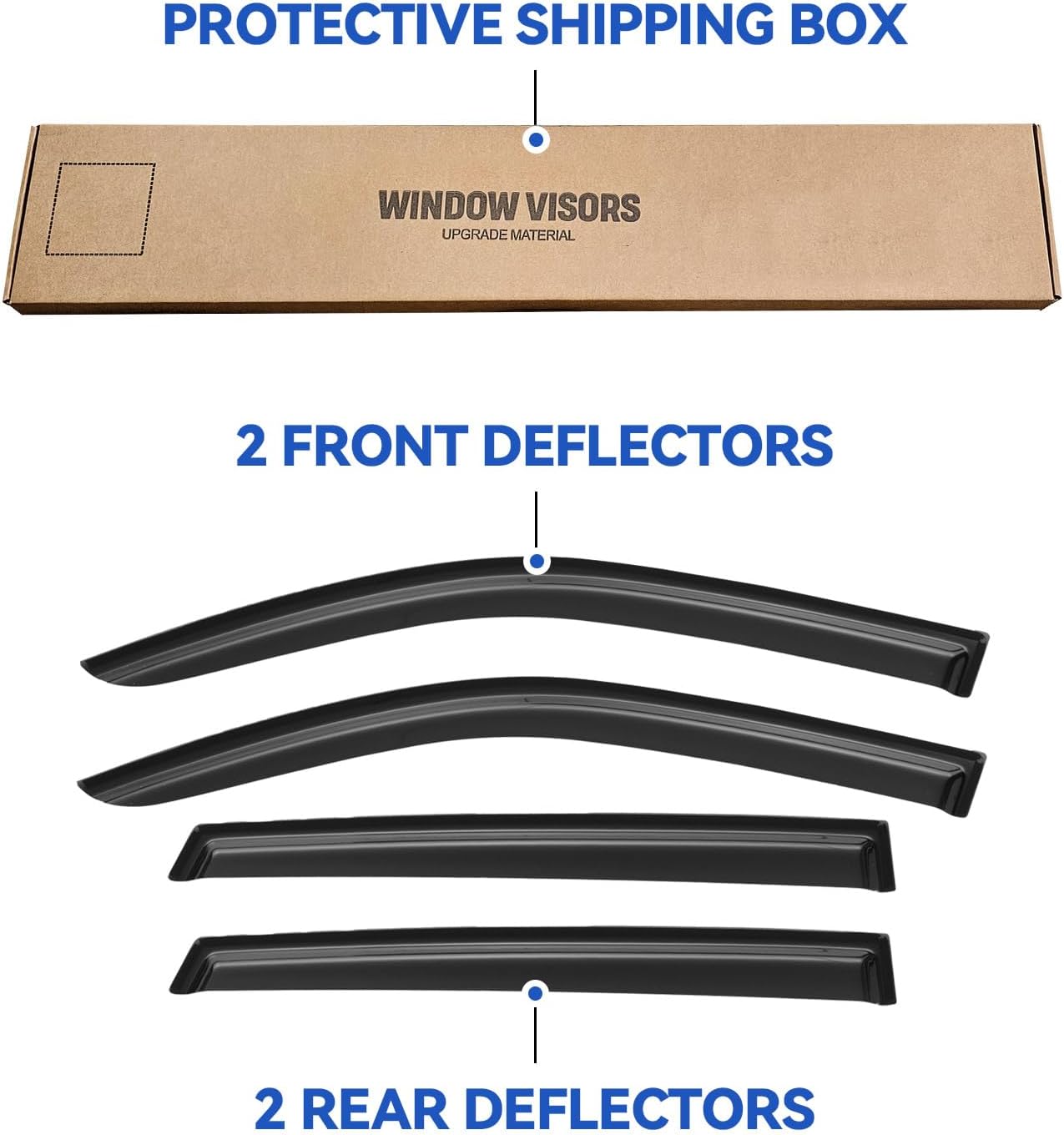 Window Visors Rain Guards for 2005-2009 Hyundai Tucson, Out-Channel Window Vent Wind Deflectors Visors Shades for 05-09 Tucson
