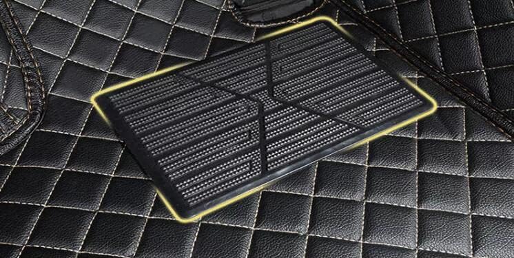 Custom All-Weather Protection Leather Car Floor Mats for Cars Sedan SUV Sports Car Waterproof Floor Mat (Black+Purple)