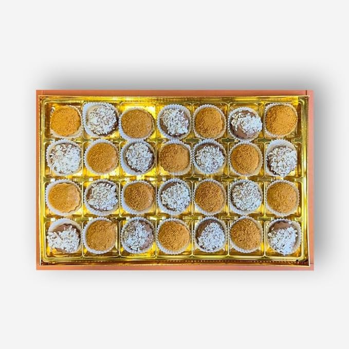 Zaitoune Mixed Lotus & Bounty Royal Petit Fours – 12 oz | Assorted Gourmet Chocolate Covered Cookie Selection | Authentic Arabic Cookies in a Beautiful Gift Box | Great Sharing Present