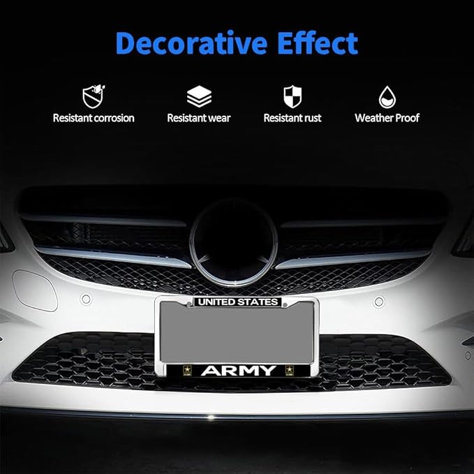United States Army License Plate Frame for Car Lovers US Veteran Superhero License Plate Frame Custom