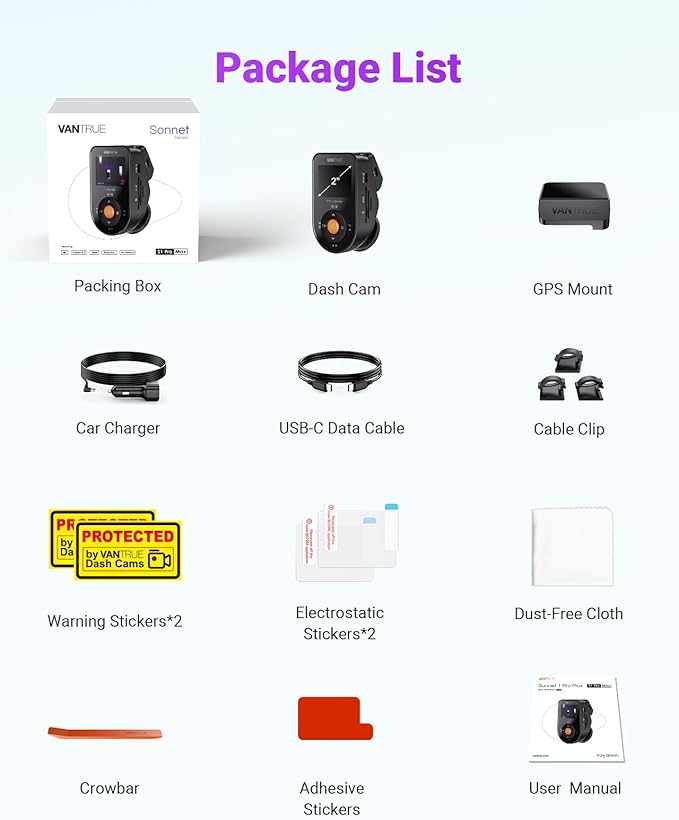 Vantrue S1 Pro Max 4K Dash Cam Front, STARVIS 2 Dash Camera for Cars, HDR PlatePix Night Vision, 5G WiFi Dashcam, ADAS, Voice Control, Built-in GPS, 24H Buffered Parking Mode, Support 1TB Max