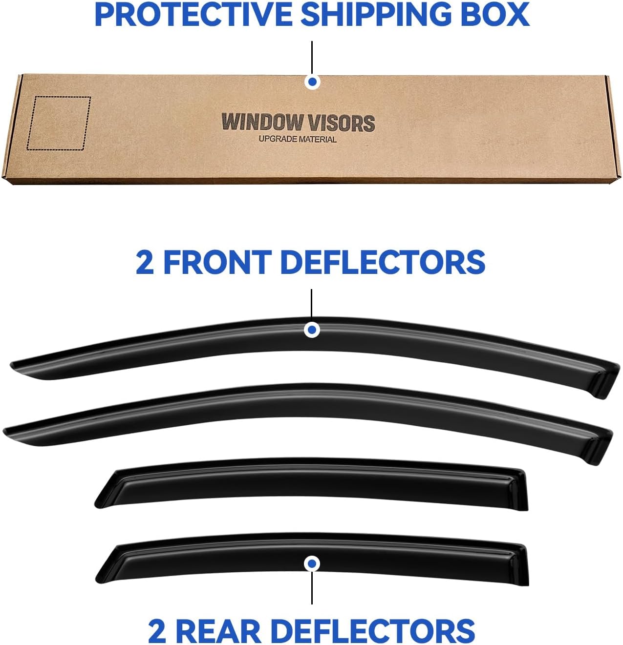 Window Visors Rain Guards Shield for 2013-2018 Nissan Altima, Out-Channel Window Vent Wind Deflectors Visors Shades for 13-18 Altima