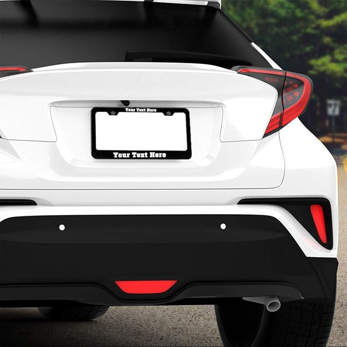 Custom Personalized License Plate Frame, Customized Design Metal Car License Plate Frame with Text, 12 inch x6 inch, Black, 1 PCS