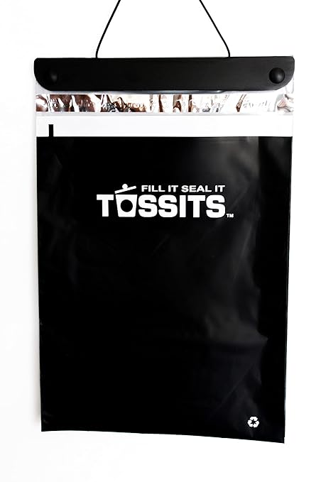 Tossits Recycled Disposable Car Trash Bags ??Leakproof, Smell Proof Hanging Garbage Bags for Car, Truck, SUV, RV & Vehicle ??Black, 21 Count Disposable Automotive Trash Bags
