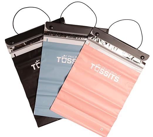 Tossits Recycled Disposable Car Trash Bags ??Leakproof, Smell Proof Hanging Garbage Bags for Car, Truck, SUV, RV & Vehicle ??Blue, 7 Count Disposable Automotive Trash Bags