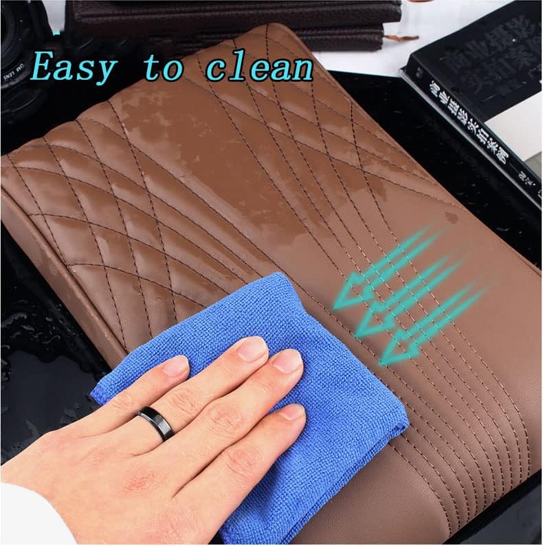 Car Center Console Cover, Memory Foam Car Armrest Cover, Black Arm Rest Covering Car, Middle Organizer Elbow Pillow, Leather armrest Cover for Car/SUV/Truck/Auto (No.2 Black)