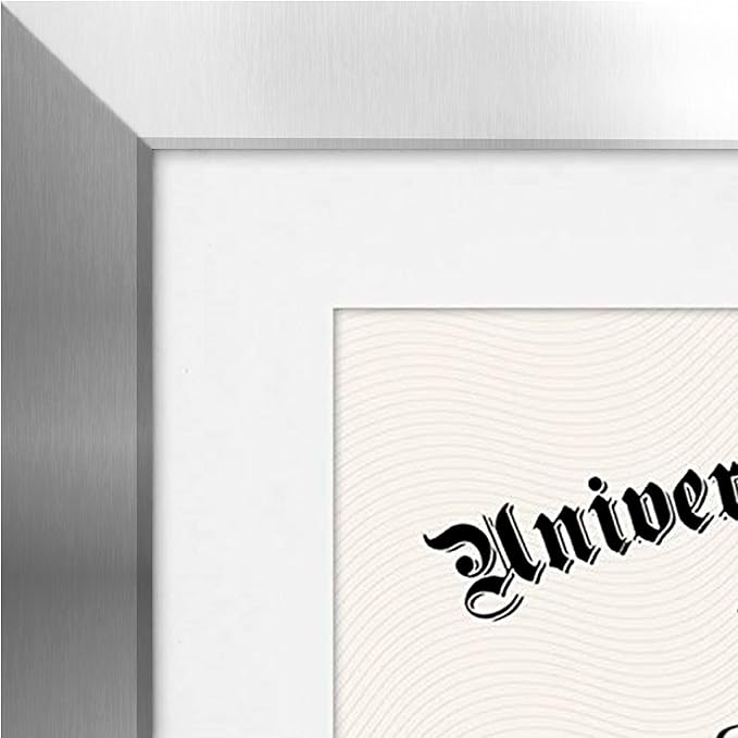 Americanflat 11x14 Diploma Frame with Shatter-Resistant Glass - Set of 2 - Use as 8.5x11 Frame with Mat or Display 11x14 Documents Without Mat - Legacy Collection - Certificate Frames - Silver