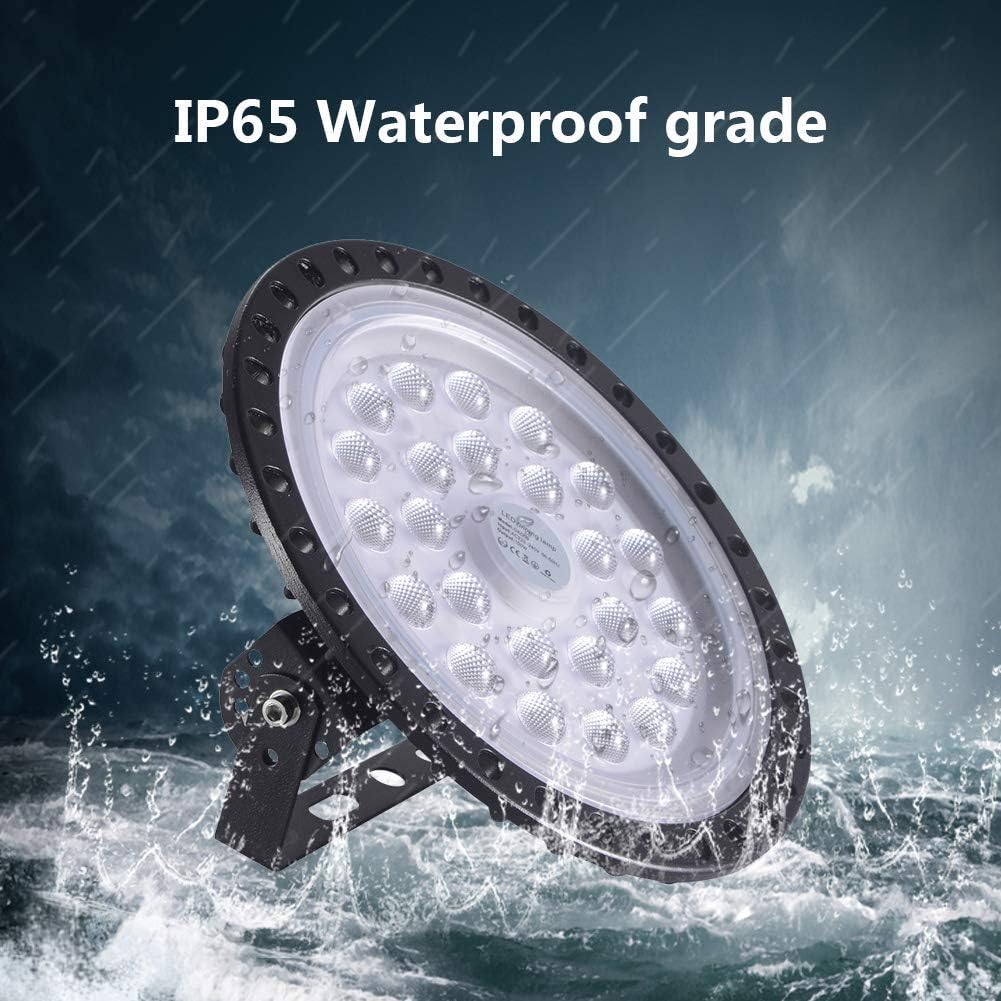 Viugreum 5 PACK 100W UFO LED High Bay Light, 10000LM 6500K Daylight White LED Warehouse Lighting, Alternative to 500W MH/HPS, IP65 Waterproof Commercial Bay Lighting for Garage Barn Workshop