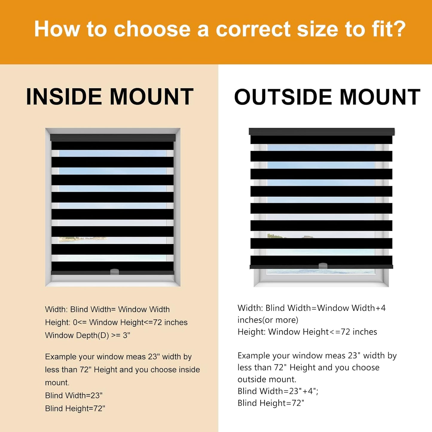 Persilux Cordless Zebra Blinds for Windows (35" W X 72" H, Black) Free-Stop Dual Layer Roller Windows Shades for Day and Night, Light Filtering Sheer Shades for Home, Easy to Install