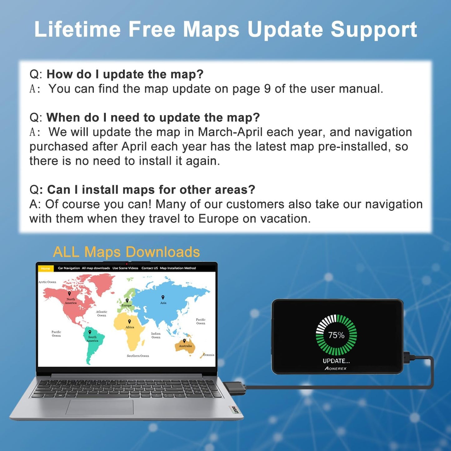 GPS Navigation for Car Truck Navigator Latest Maps 7 Inch Touch Screen Vehicle GPS Commercial Trucker Navigation Voice Speeding Warning Free Lifetime Update of World Maps