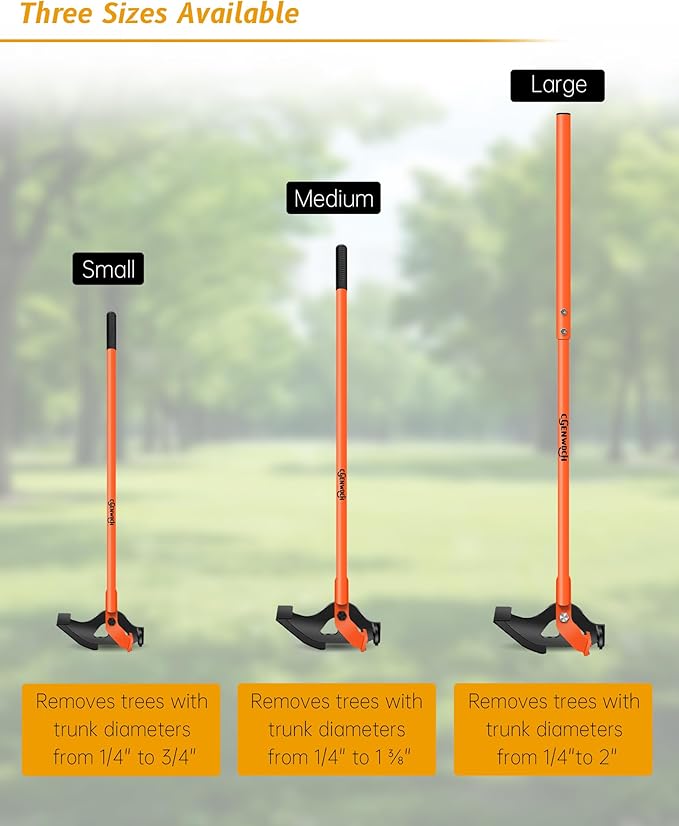 Medium Size Sapling Puller, Heavy-Duty High-Leverage Tree Puller Tool, Fully Uproots Woody Stems ¼ inch - 1 ⅜ inches, Suitable for Trees, Shrubs, Vines and Thorns with Large Root Systems